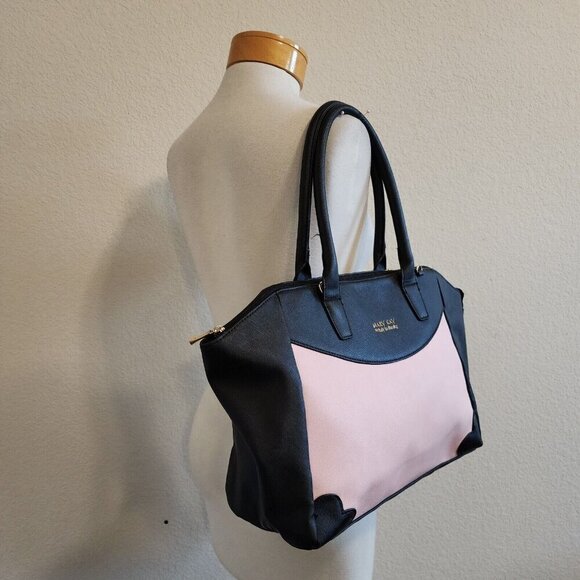 RARE Mary Kay Loly In The Sky Heart Print Colorblock Pink/Black Shoulder Purse - Picture 4 of 13